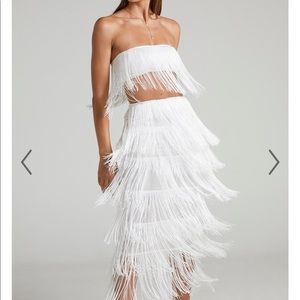 SHOWPO amalee fringe skirt + crop top